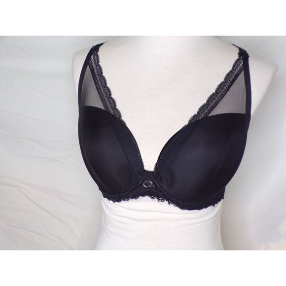 CHANTELLE Parisian Allure Underwire Plunge T-Shirt Bra Black 32DDDD #2232 NEW - Picture 8 of 12